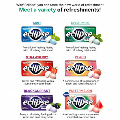 Eclipse Sugar Free Candy 6 Types/Pepper Mint/Spearmint/Peach/Blackcurrant/Strawberry/Watermelon