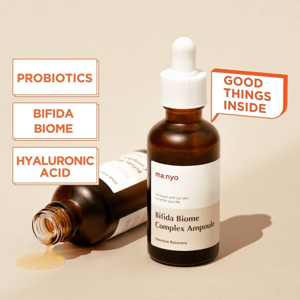 Manyo Factory Bifida Biome Complex Ampoule 50ml - Korean Anti-aging Skincare Serum with Probiotics & Fermented Ingredients