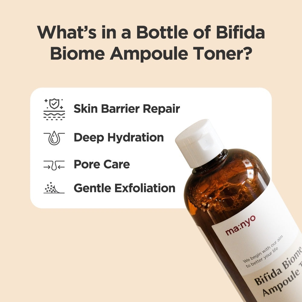 Manyo Factory Hydrating Bifida Biome Ampoule Toner 400ml - Hydrating Skincare Product for Nourished Skin