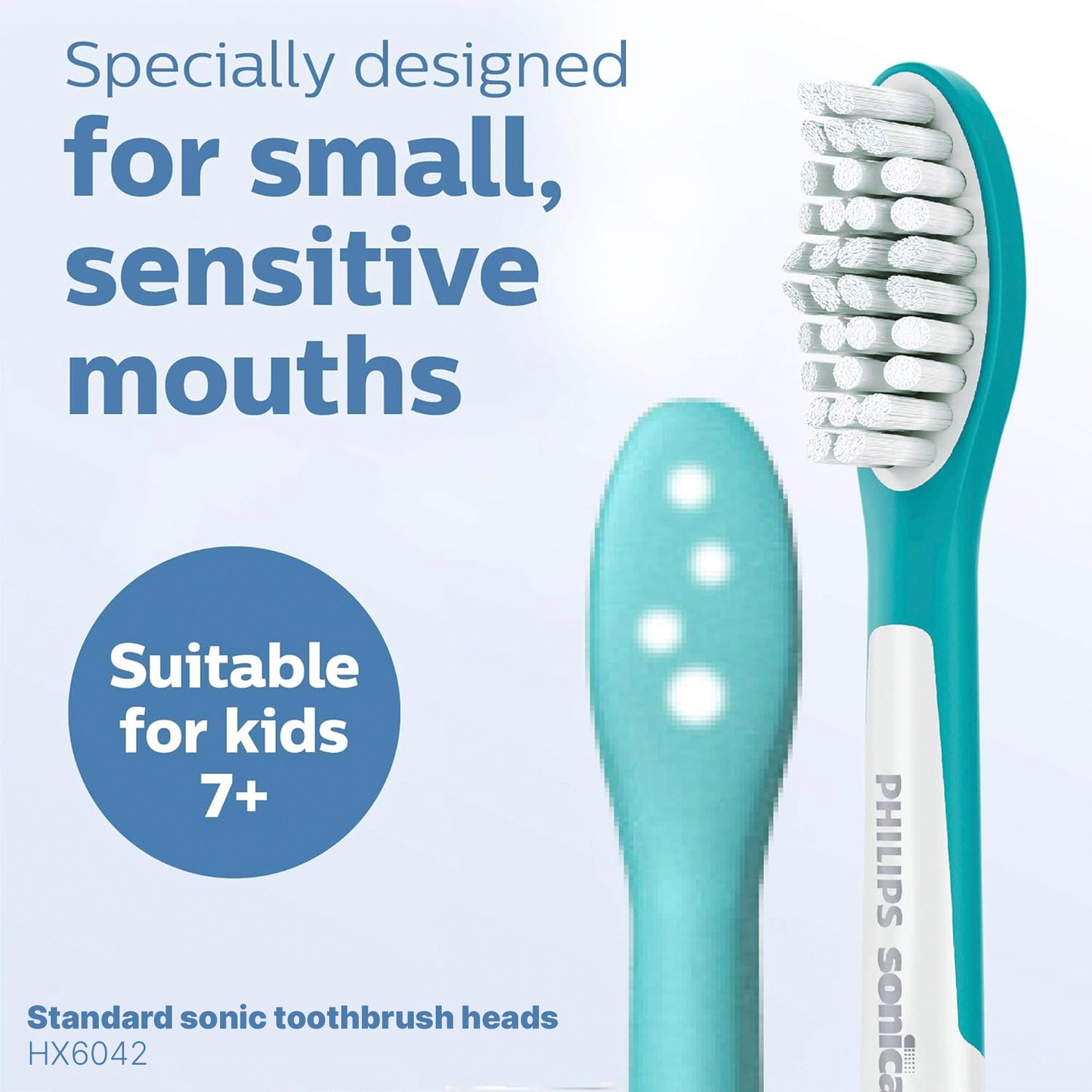 PHILIPS Sonicare For Kids Standard Sonic Toothbrush Heads (2 Pack) Replacement HX6032 HX6042 - Dental Care Accessories