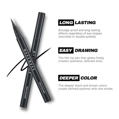 WAKEMAKE Proof Pen Eyeliner 1+1 Bundle – Long Lasting & Waterproof Penliner in 3 Colors