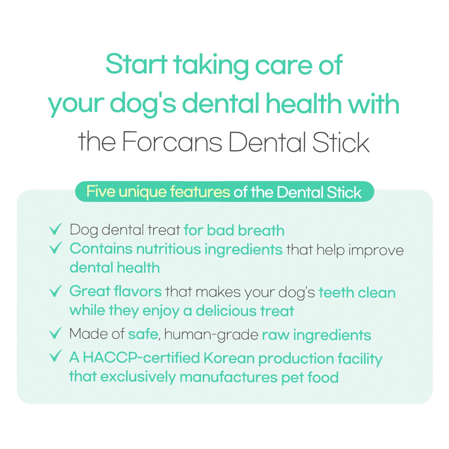 Dental Gum Forcans Dental Stick 220g (Calcium/Blueberry/Omega 3) To Get Rid of Bad Breath From Dogs