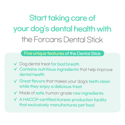 Dental Gum Forcans Dental Stick 220g (Calcium/Blueberry/Omega 3) To Get Rid of Bad Breath From Dogs