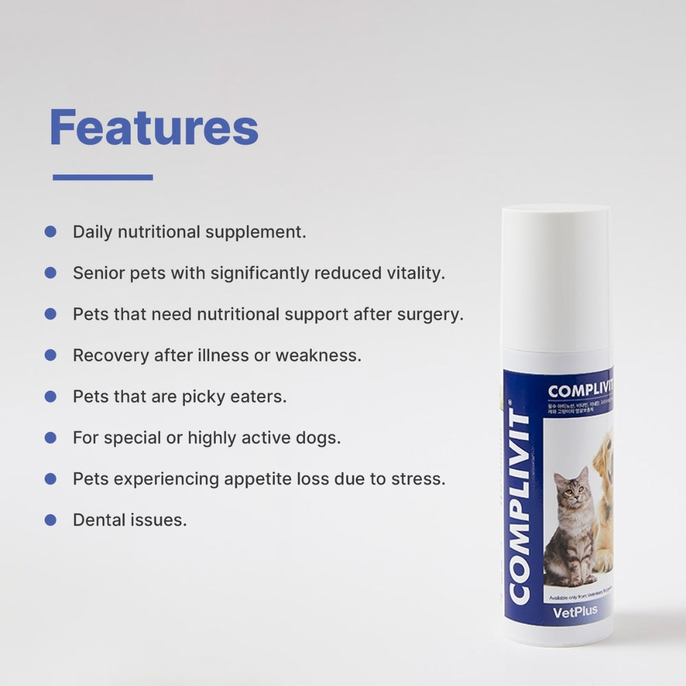 VetPlus COMPLIVIT 150ml Comprehensive Nutritional Supplements For Puppy Dog Dogs & Cat