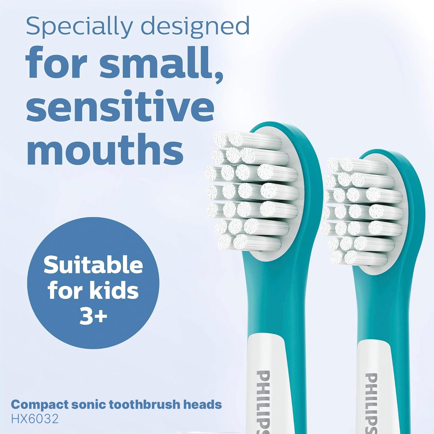 PHILIPS Sonicare For Kids Standard Sonic Toothbrush Heads (2 Pack) Replacement HX6032 HX6042 - Dental Care Accessories