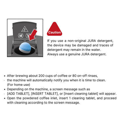 JURA 3-phase Cleaning Tablet 6pcs/box for maintenance of the Automatic Coffee Machine & High Level of Coffee Quality