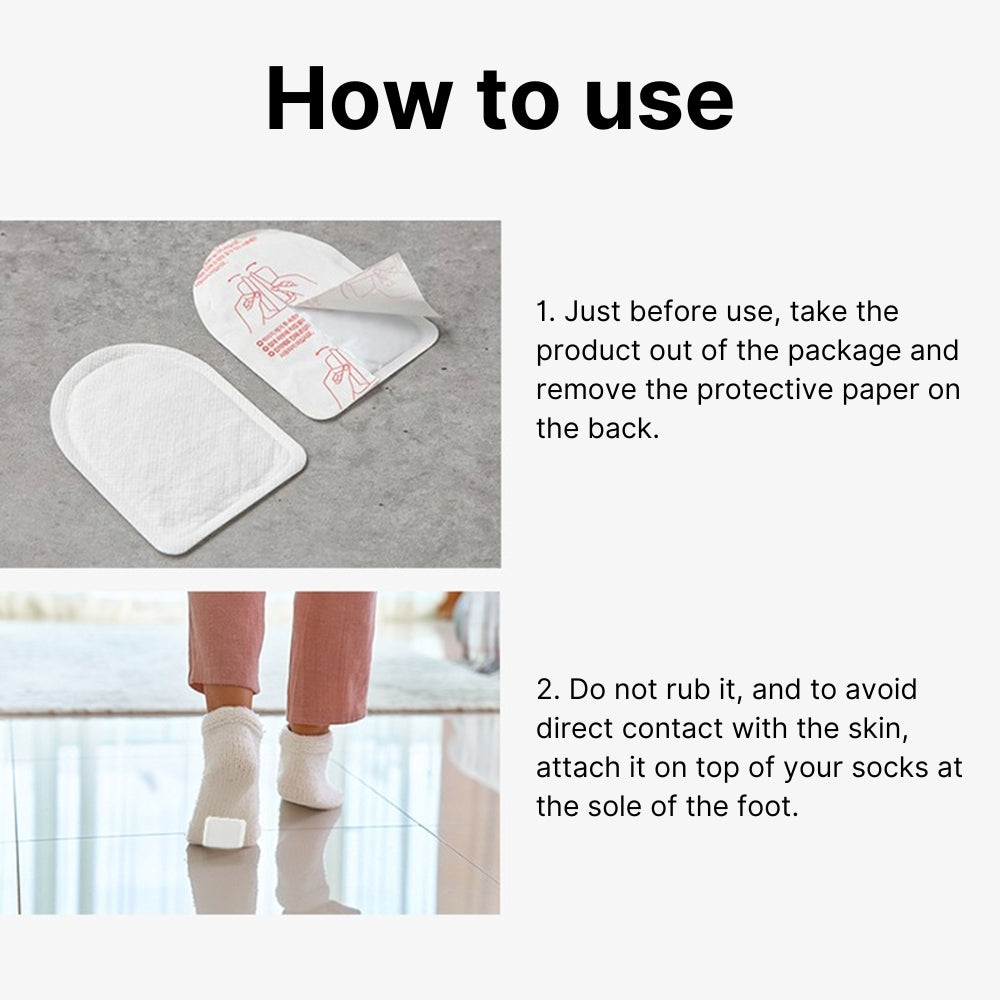 Korea Heat Pack for Feet | Foot Warmers | Disposable Adhesive Patch | Instant Heat Therapy | Winter Gear