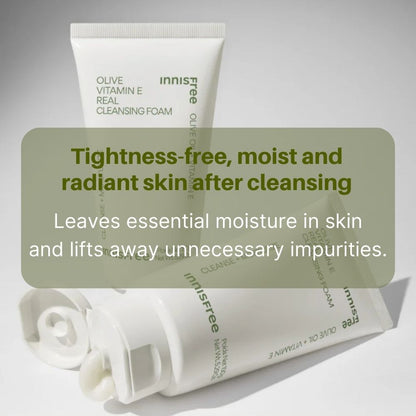 Innisfree Olive Vitamin E Real Cleansing Foam 150g | Gentle Skincare Cleanser