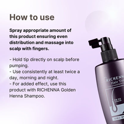 RICHENNA Hair Tonic 210ml with Oriental Herb Formula (Made In Korea)