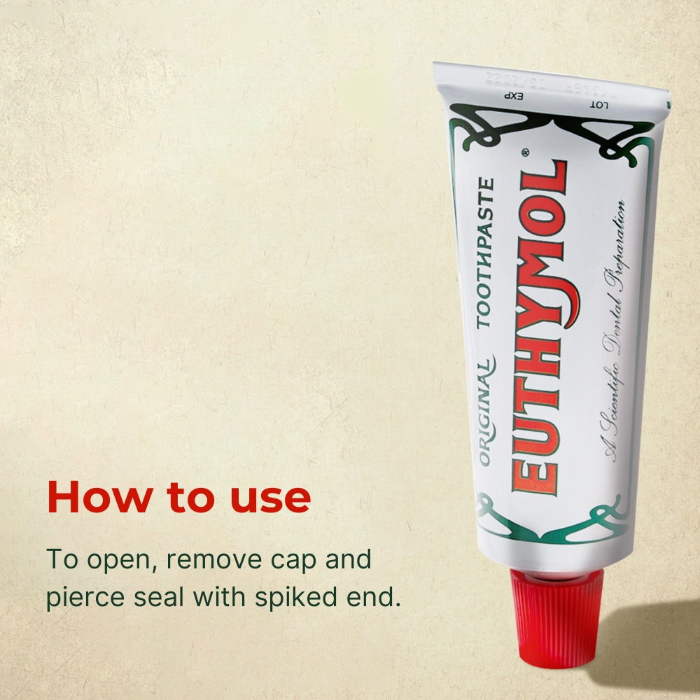 EUTHYMOL Original Toothpaste for Sensitive Teeth & Gum Fluoride-Free/Bad Breath/Cavity Prevention