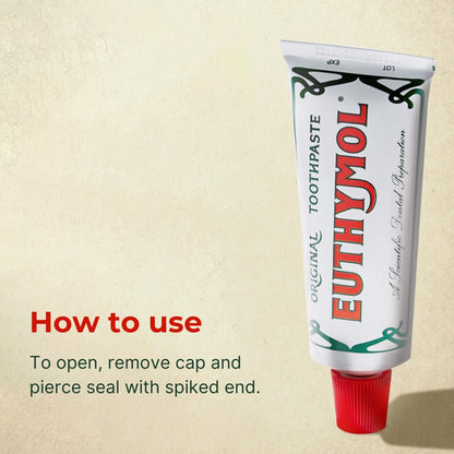 EUTHYMOL Original Toothpaste for Sensitive Teeth & Gum Fluoride-Free/Bad Breath/Cavity Prevention