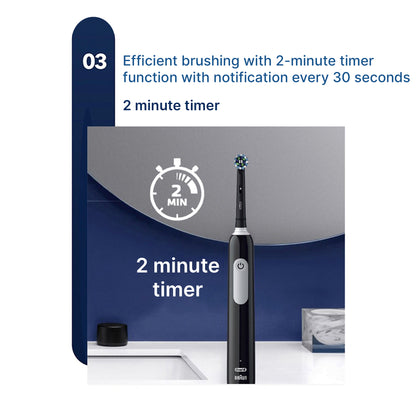 Oral-B PRO 1000 Black Electric Toothbrush Set - Rechargeable Rotating Toothbrush for Oral Hygiene and Dental Care