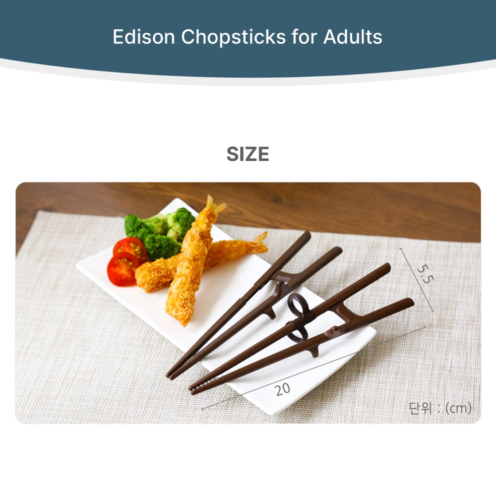 Edison Friends, training chopsticks, adults, right handed, beginner, chopsticks helper