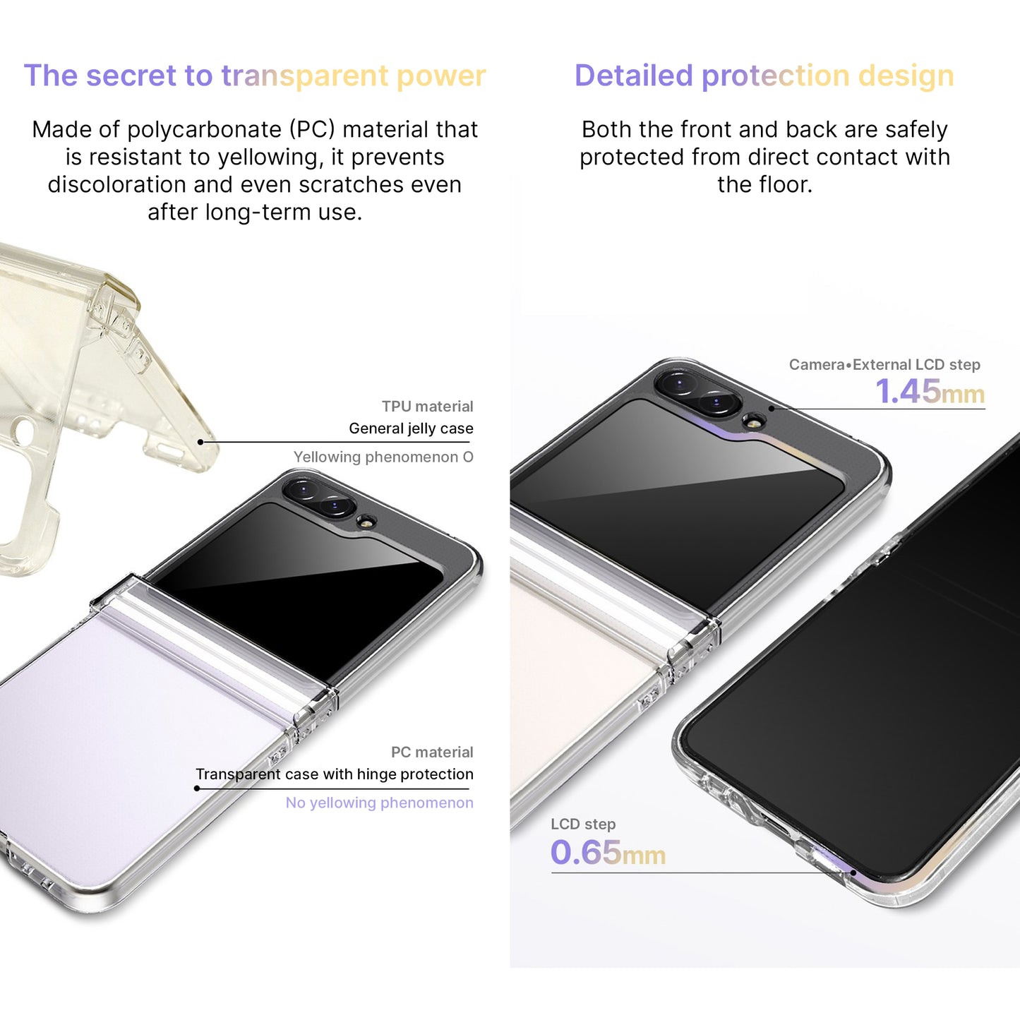 Galaxy Z Flip 6 Clear Natural Form Protective Cover Case - Slim & Durable Smartphone Accessory