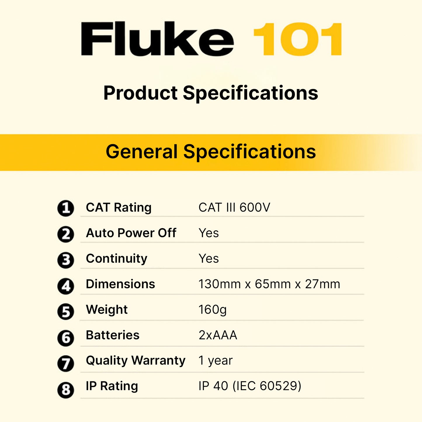 FLUKE 101 Digital Multimeter Pocket Tester Kit / Portable Multimeter