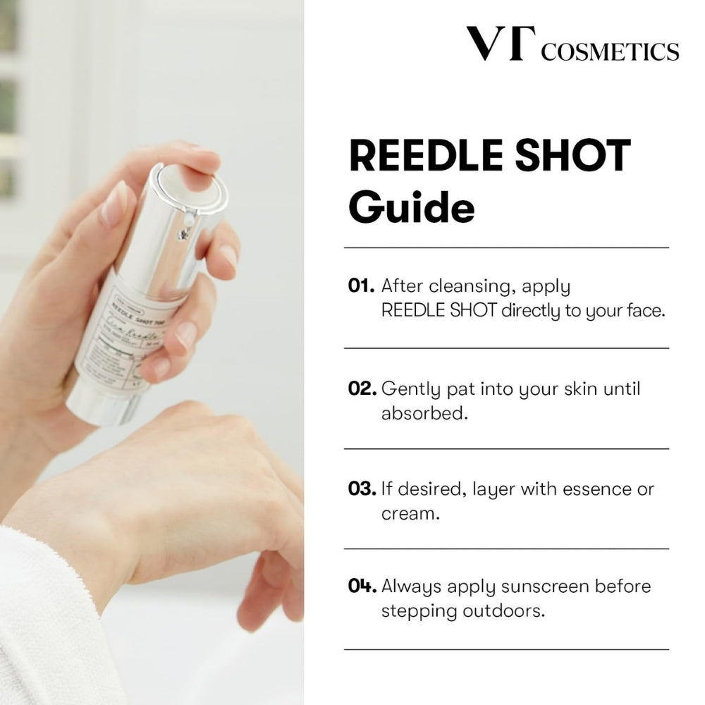 VT Cosmetics CICA Reedle Shot Serum for Soothing Skincare Treatment 100/300 - Centella Asiatica Formula