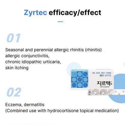 Zyrtec Antihistamine Allergy 10mg (10 tablets/1box) / An introductory medicine for allergic rhinitis