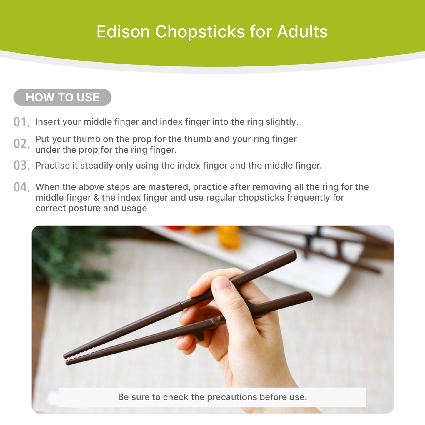 Beginner Left-Handed Adult Training Chopsticks with Edison Friends Helper