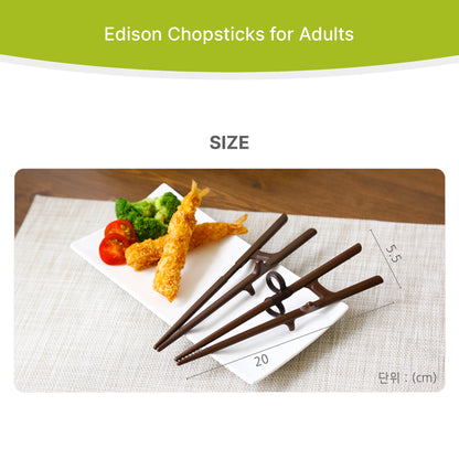 Beginner Left-Handed Adult Training Chopsticks with Edison Friends Helper