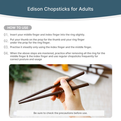 Edison Friends, training chopsticks, adults, right handed, beginner, chopsticks helper