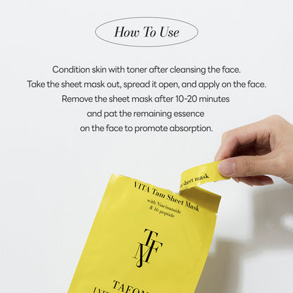 TAFOMI Vita TAM Sheet Mask 10 Sheets 27ml | Hydrating Face Masks