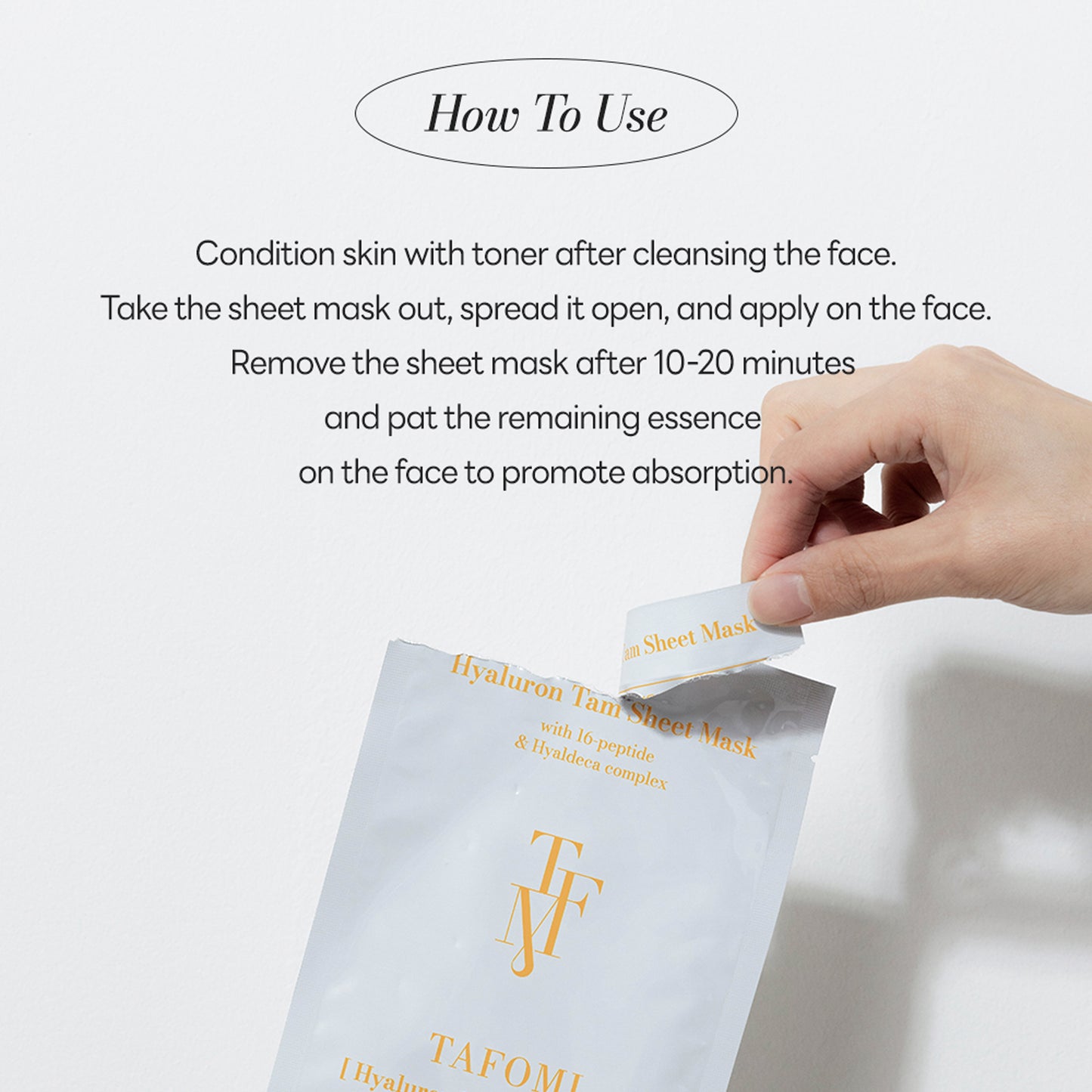 TAFOMI Hyaluron TAM Sheet Mask for Hydration 30ml (10 Sheets) - Skincare Face Mask for Anti-Aging