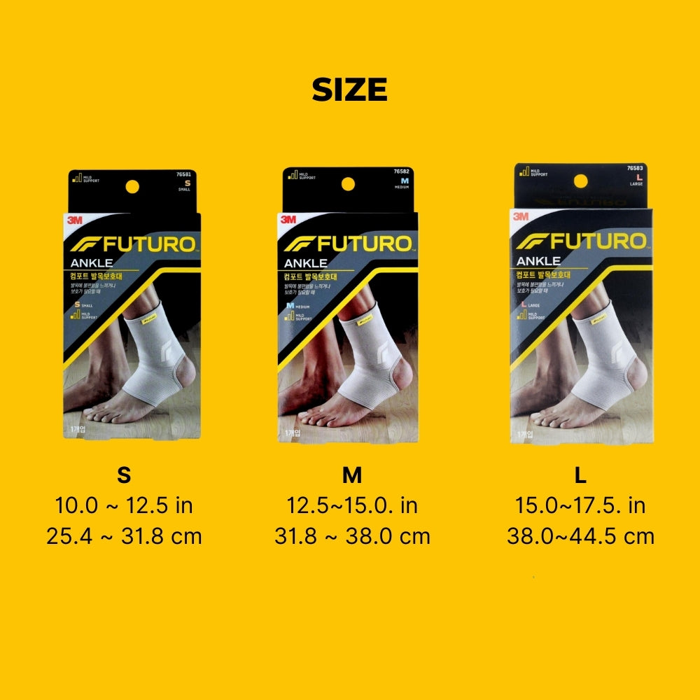 3M FUTURO™ Comfort Ankle Support, Size S/M/L, Ship From Korea