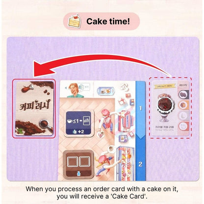 Korean Coffee Rush Cake Time Board Game: Cafe Management Strategy