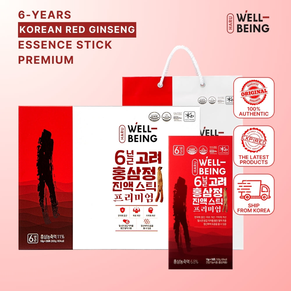 6-years Korean red ginseng essence stick premium 10g x 30sticks red ginseng extract stick Korean Health Food Improving Immunity