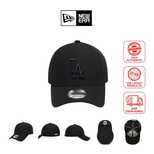 Los Angeles Dodgers New Era 9Forty League Basic All Black Baseball Cap / 940 BOB MLB C1 LOSDOD BLK