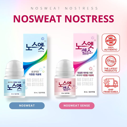 NOSWEAT & NOSWEAT Sense Solution 30ml - Anti-perspirant Roll On, Reduces Excessive Sweating, Deodorant for Sensitive Skin