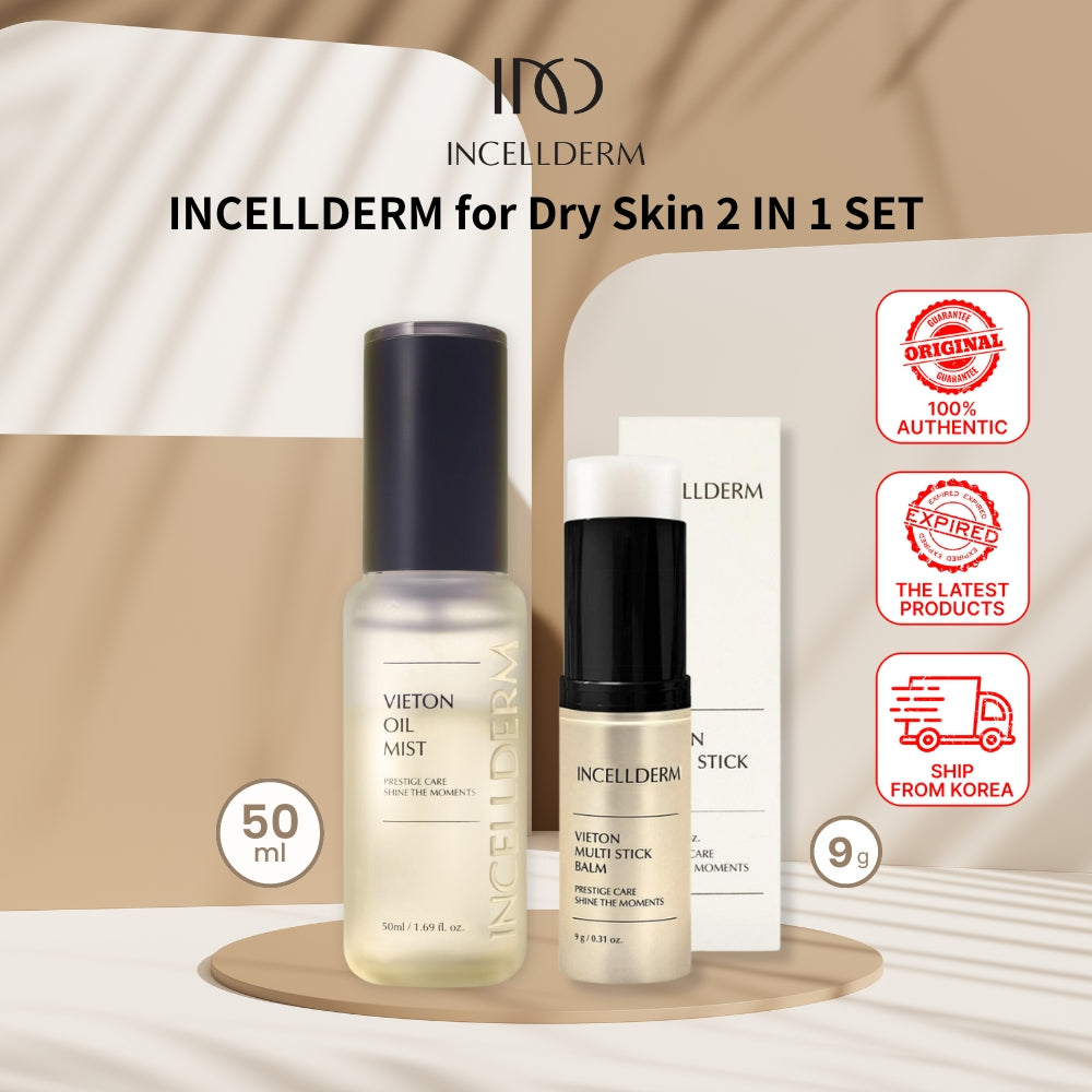 INCELLDERM for Dry skin 2pcs SET (VIETON OIL MIST 50 ml + MULTI STICK BALM 9g)