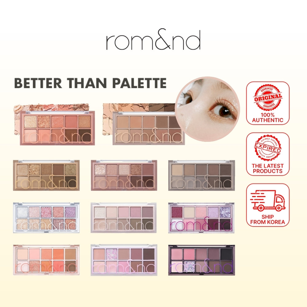 Romand [rom&nd] Better Than Palette - Versatile Korean Beauty Makeup for Colorful Eye Looks