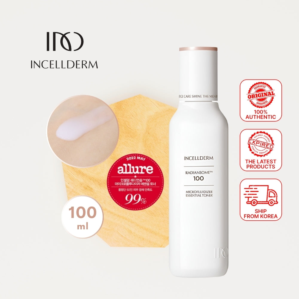 INCELLDERM Radiansome 100 Microfluidizer Essential Toner 100ml - Hydrating and Nourishing Toner