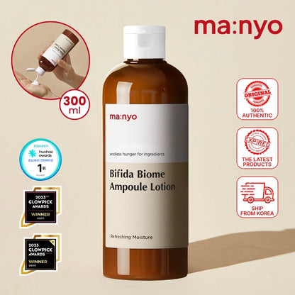 Manyo Factory Bifida Biome Ampoule Lotion 300ml - Hydrating Skincare Moisturizer for Anti-Aging and Sensitive Skin