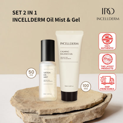 INCELLDERM oil mist & gel 2pcs SET (Vieton Oil Mist 50ml + Calming Balance Gel 100ml)