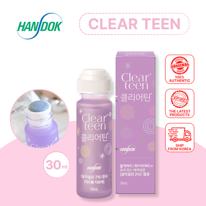 HANDOK Clearteen 30ml - Acne, Blackhead, and Whitehead Spot Treatment, BHA Formula