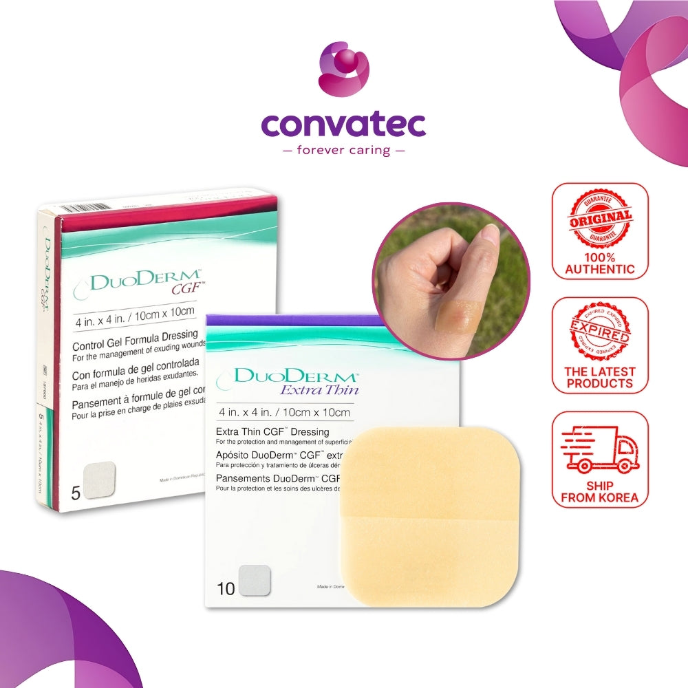 ConvaTec Duoderm CGF Wound Dressings 5PCS 10cm x 10cm & Extra Thin 10PCS 4 inch x 4 inch