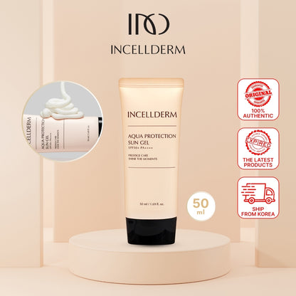 INCELLDERM AQUA PROTECTION SUN GEL SPF 50+ PA++++ Protects Skin Against UV Rays, Moisturizes, 50ml