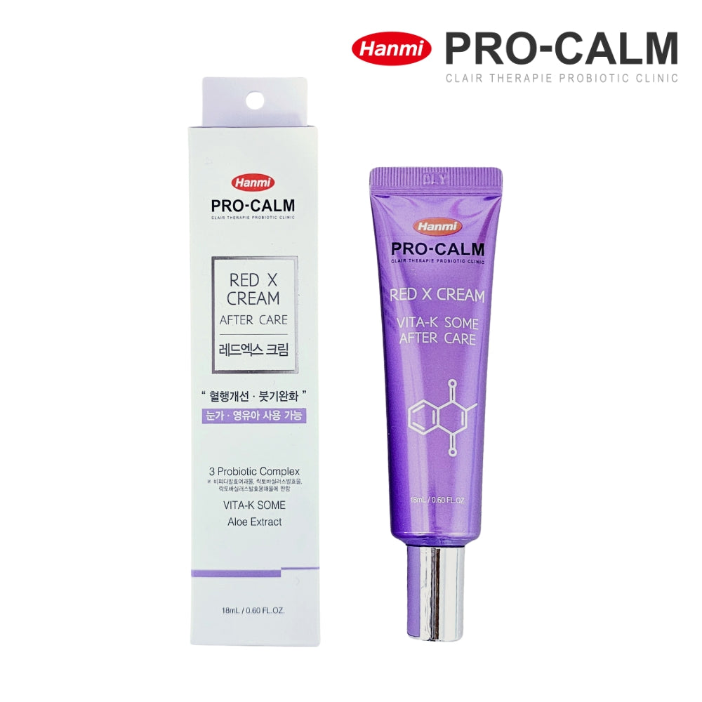 Hanmi PROCALM RED X CREAM Soothing Regenerative Hypoallergenic Bruising Cream 18ml / Sensitive Skin