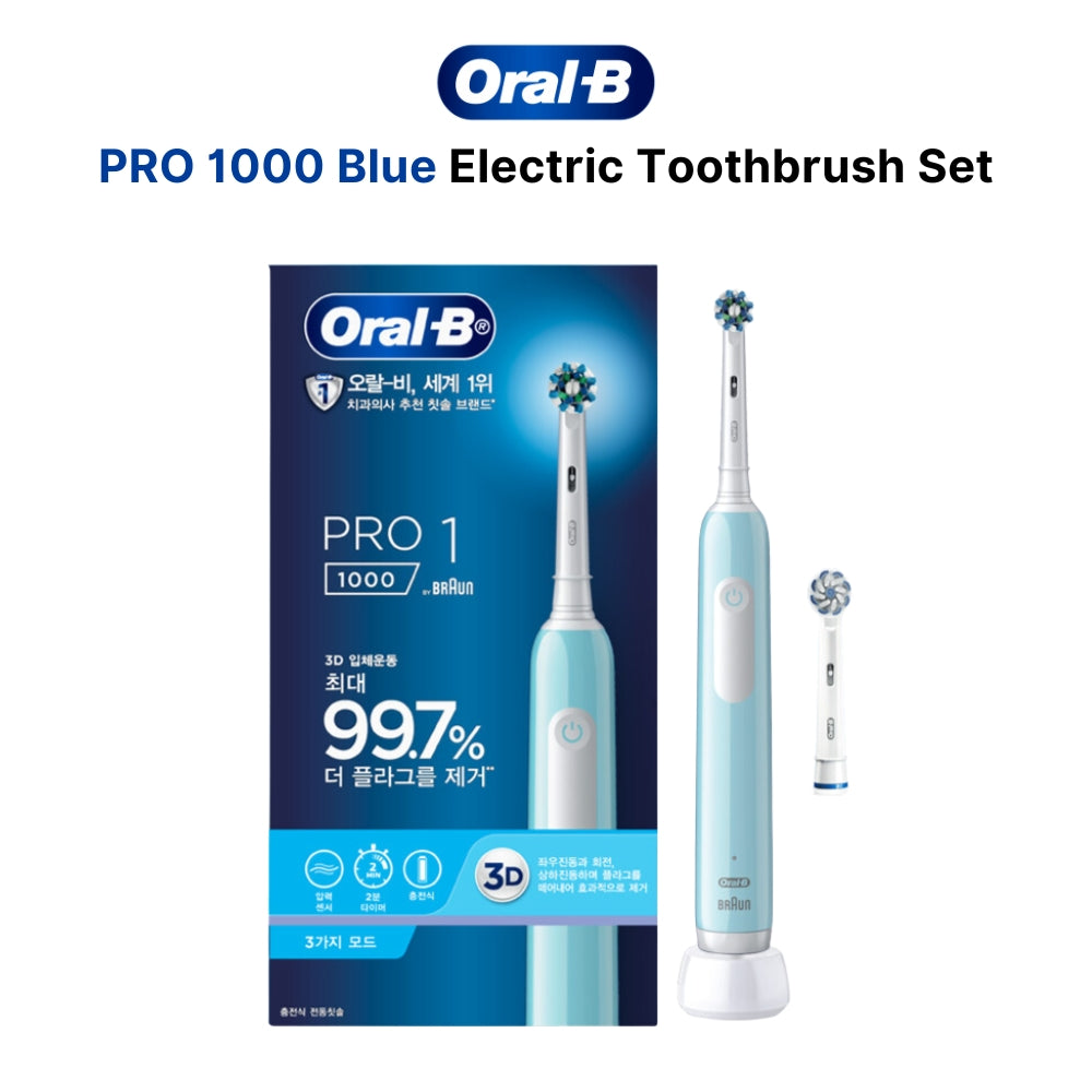 Oral-B Pro 1000 Rechargeable Electric Toothbrush - SkyBlue | Rechargeable, Pro Series