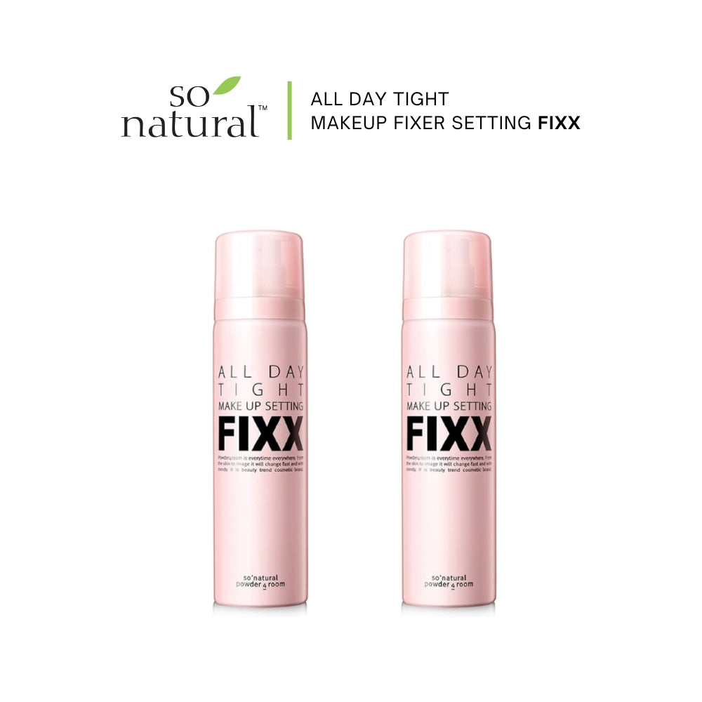 So Natural ALL DAY TIGHT MAKEUP Fixer SETTING FIXX 75ml + Coating Gel Fixer 15ml OR 120ml + 120ml