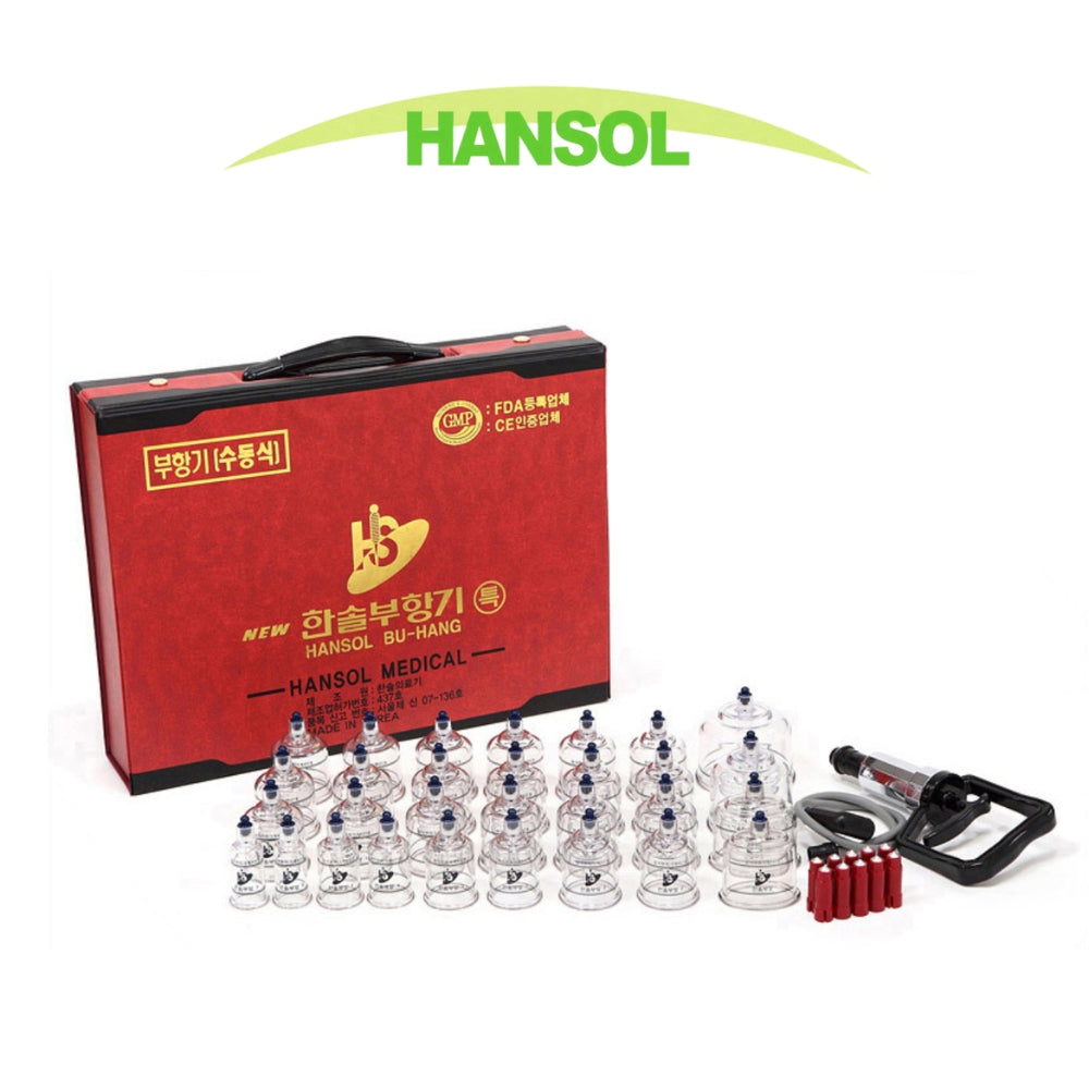 Hansol Buhang Korea 30 Cups Tempered Cupping Therapy Body Healthy Massager