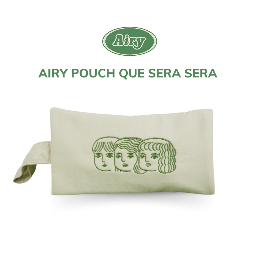 Beige Airy Pouch Que Sera Sera 20x11cm | Slim Light Pencil Case for Stationery Organization