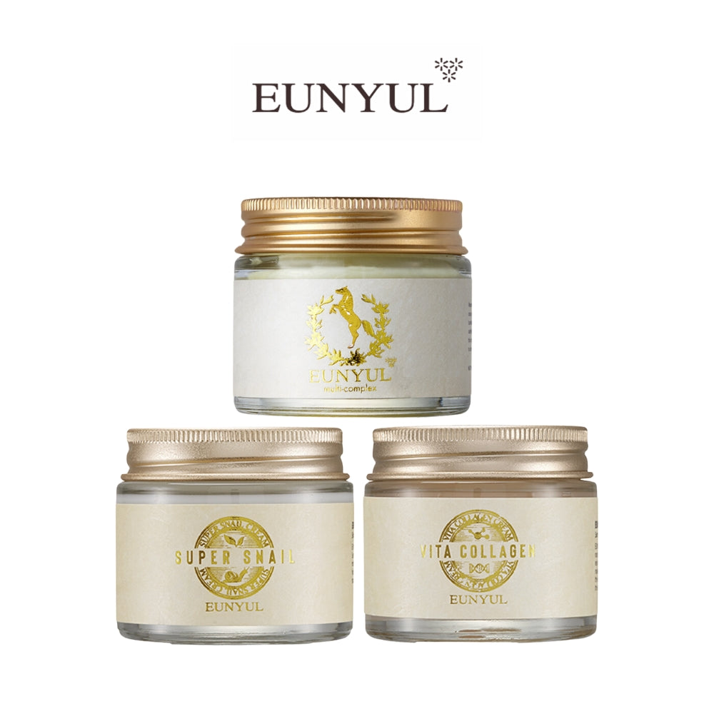 Eunyul Horse Oil Cream 70g x 3 Pack | Beauty Skincare Moisturizer Anti-aging | Hydrating & Nourishing Organic Beauty Cream Set