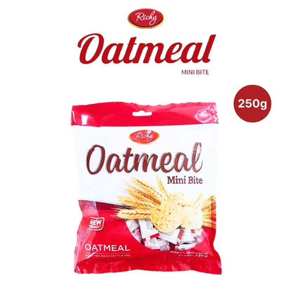 Richy Oatmeal Mini Bite 250g: Diet Snack, Oatmeal Cookies, Cereal Candy 100pcs