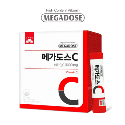 Korea Eundan Megadose Vitamin C 3000 - Daily Dose for Immune Support & Collagen Production, 3g x 100pcs - Korean Health Supplement