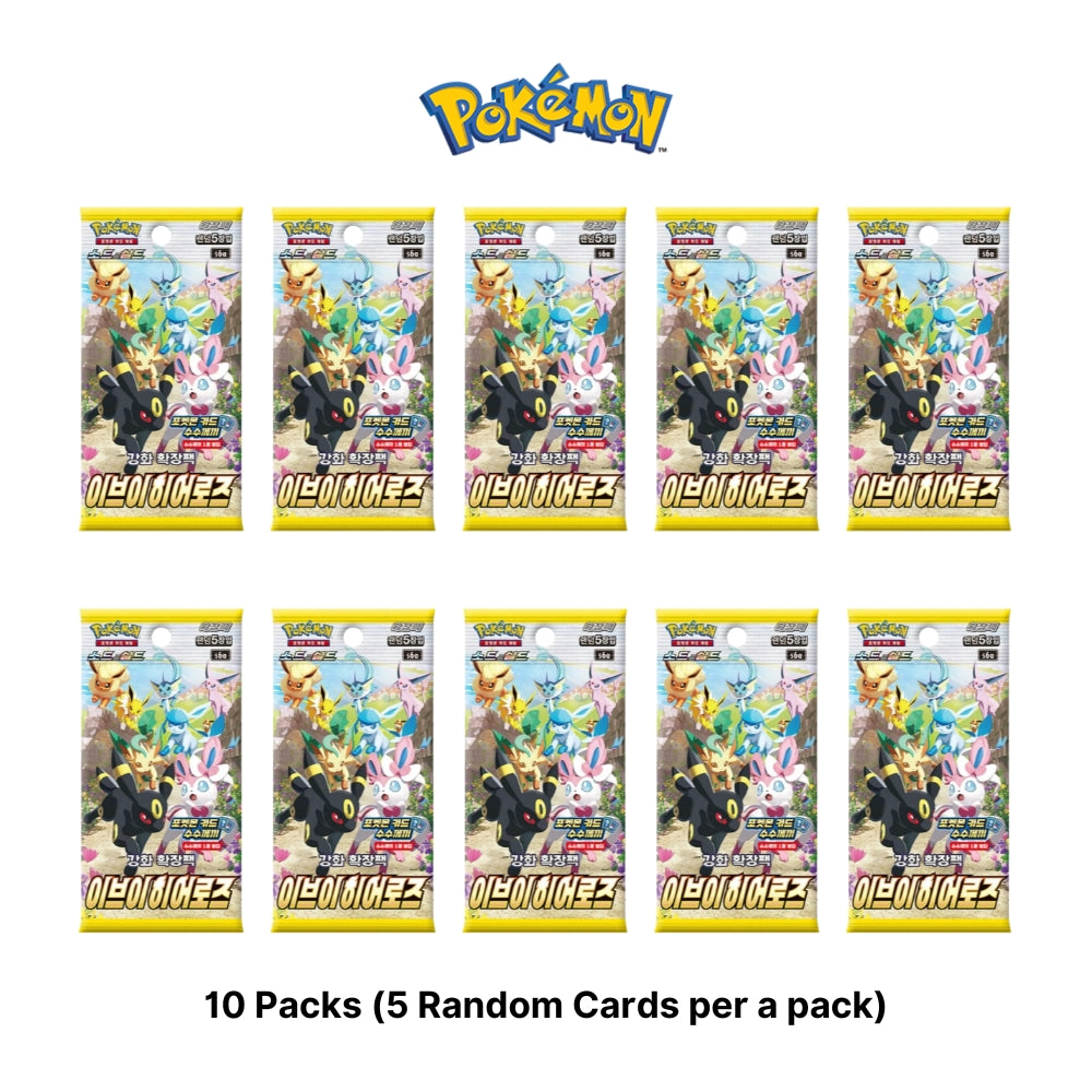 Pokemon Card Sword&Shield Eevee Heroes Enhanced Expansion Booster 10 Packs Korean Ver