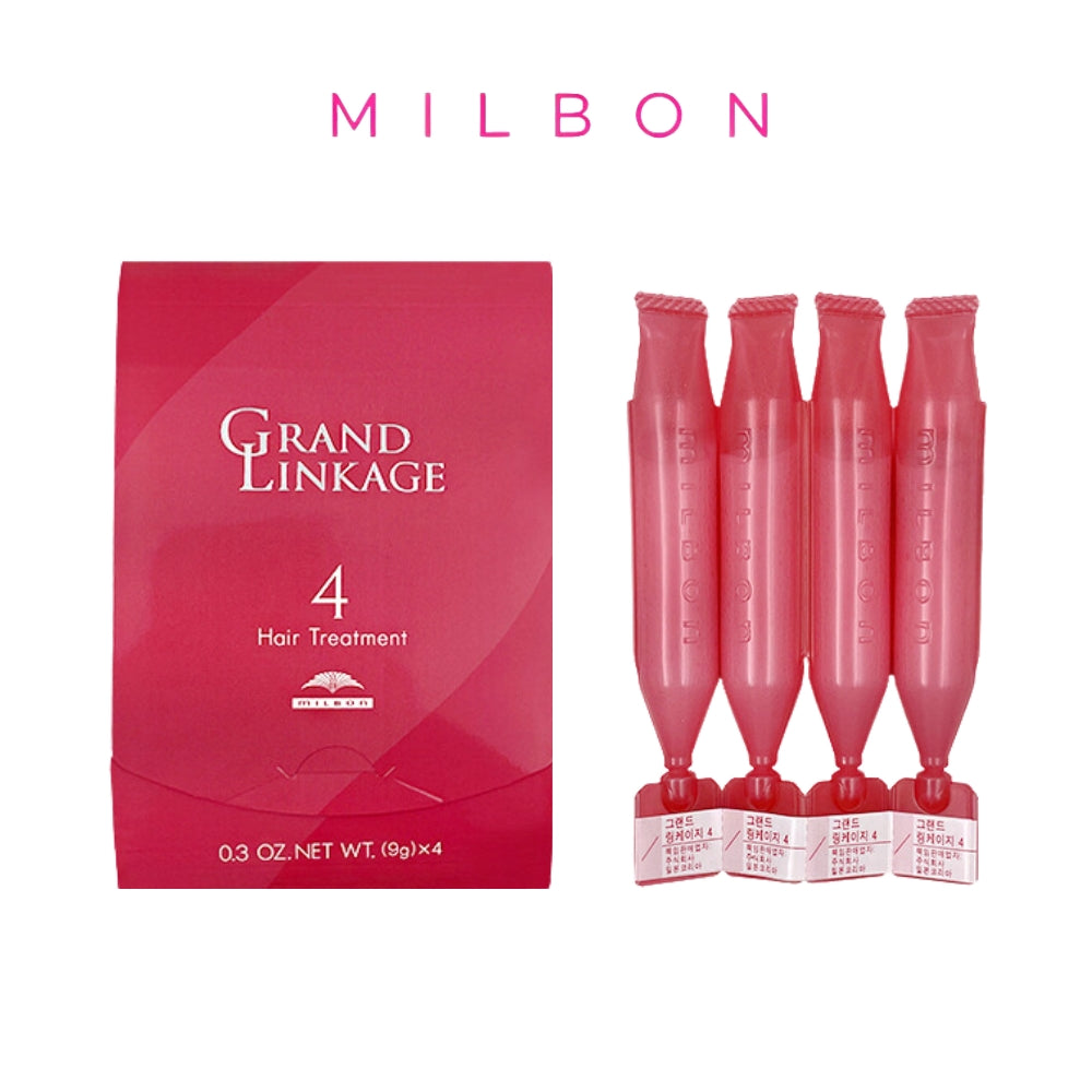 [MILBON] Grand Linkage Hair Treatment (3 Types), 9g x 4pcs, for dry/normal/thick-curly/fine hair