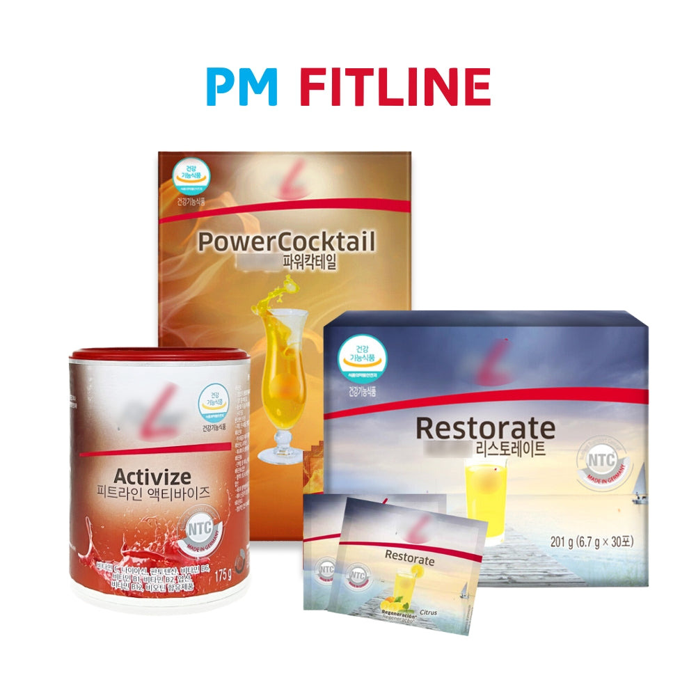 PM Fitline / Fitline Optimal Set Power Cocktail, Restorate, Activize Nutritional Juice for Cells